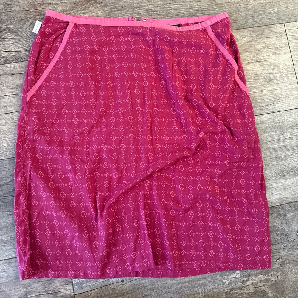 Polo by Ralph Lauren Pink and Red Knee-Length Pencil Skirt